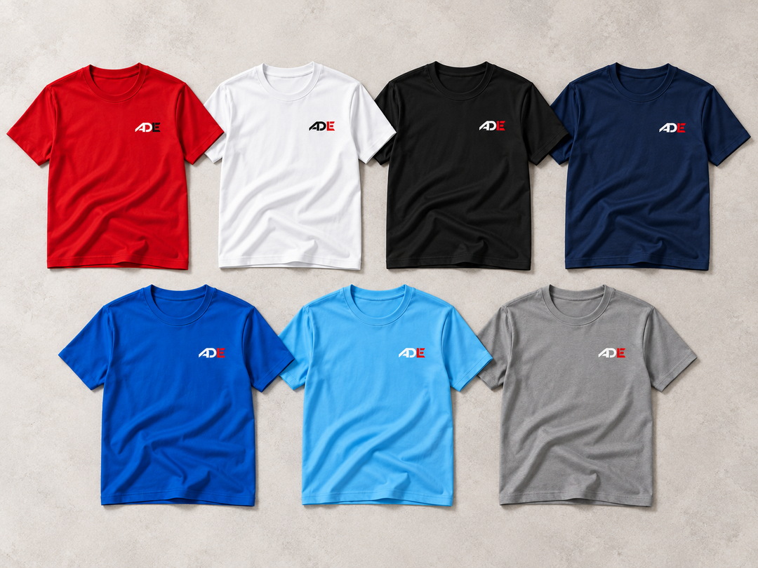 Cloud Ascend Tee seven-color collection flat lay